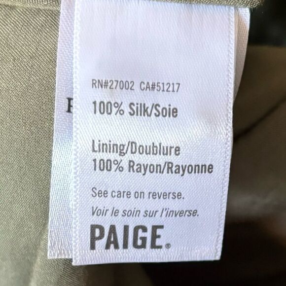 Paige Vittoria Mini Multi Green Dress Long Sleeve Army Size XL - Picture 16 of 17